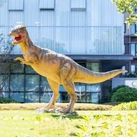 Escultura de Mascota de Dinosaurio de Fibra de Vidrio Personalizada, Tamaño Real, para Uso en Exteriores, Parques de Atracciones y Jardines, Color/Tamaño Personalizables