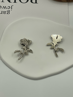 Boucle décorative en alliage plaqué argent en forme de rose, attache métallique pour maillots de bain, bikinis, bretelles de soutien-gorge, accessoires vestimentaires