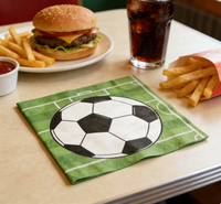 Serviettes en papier jetables pour fête de football, décoration de table sur le thème du sport, serviettes en papier à motif de football classique, décoration de fête pour les fans de l'équipe