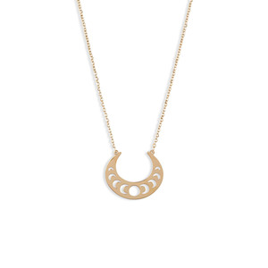 Collana con pendente a mezzaluna aperta - Oro - Product Image 1