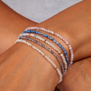 Bohemian 3mm Tiny <strong>Bead</strong> <strong>Bracelet</strong> Natural Stone Beaded <strong>Bracelet</strong> Faceted Crystal Amethyst <strong>Bracelet</strong> for Women - Product Image 4