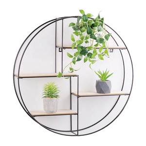 <span class=keywords><strong>Étagère</strong></span> <span class=keywords><strong>murale</strong></span> ronde <span class=keywords><strong>en</strong></span> fer, métal, plastique et <span class=keywords><strong>rotin</strong></span> K&B pour la salle de bain, pour la décoration de la maison - Product Image 2