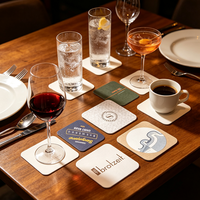 Sous-verres carrés absorbants jetables personnalisés en papier recyclable pour bars, pubs, bistrots et restaurants