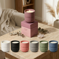 Conteneur de bougie en céramique mate nordique de luxe avec boîte d'emballage, récipient vide personnalisé pour la production de bougies parfumées