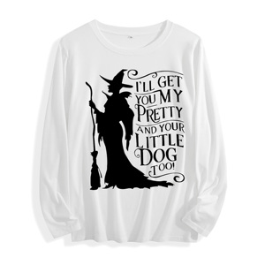 Camiseta de manga larga 100% algodón "I'll Get You My Pretty Witch Silhouette Graphic", multicolor - Product Image 1