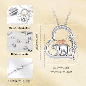 Mryshine rryshine rhinstone 925 אמא תינוקת אמא תינוקת אמא טדי דוב קסם - Product Image 4