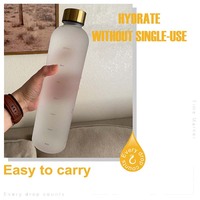 1 Litre Dar Ağızlı Tritan İnce Sızdırmaz BPA İçermeyen Kauçuk Boyalı Plastik Su Matarası Kapasite Ölçeğiyle