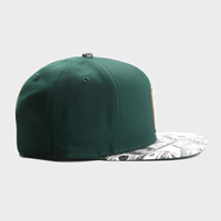 Casquette Snapback Unisexe en Coton à Bord Plat avec Imprimé Dollar et Patch en Cuir Craquelé Lettre C, Style Hip Hop et Sport