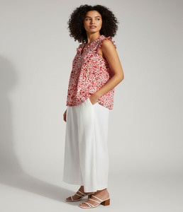 Blusa de Verano Retro para Mujer, Moderna, con Estampado Floral, Sin Mangas, Informal, Transpirable, Ligera, de Tela Cambray, Corte Holgado, para Uso Diario - Product Image 1