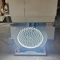 Tables de console miroir avec diamants écrasés avec lumière RVB