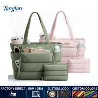 Ensemble de sacs fourre-tout matelassés 2026 pour femmes, sac à bandoulière léger en nylon multi-poches avec pochette de poignet, sac de sport