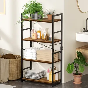 Industrial Wood Bookshelf Corner Living Room Furniture Bookshelves Library Home Wooden Bookcase Ladder Book Shelves for Home