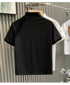 Camiseta <span class=keywords><strong>Polo</strong></span> <span class=keywords><strong>de</strong></span> Manga Corta 2025 para <span class=keywords><strong>Hombre</strong></span>, Estilo Casual <span class=keywords><strong>de</strong></span> Negocios, Jacquard, Cuello Camisero, Media Manga, Prenda Superior con Cuello, Ropa Masculina - Product Image 6
