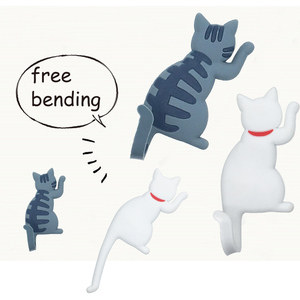 Hot <b>Sale</b> Solid Multicolor Cat Tail Magnetic Refrigerator Paste Strong Magnetic Hook Wholesale - Product Image 3