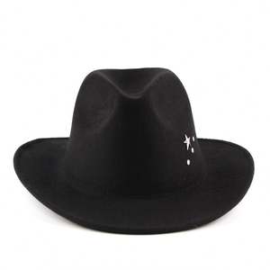 Sombrero de Vaquero Occidental de Moda, Sombrero de Jazz de Fieltro para Otoño e Invierno para Hombres y Mujeres - Product Image 2