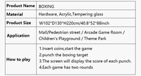 Superfun Machine d'arcade de boxe lumineuse à monnayeur avec lumières LED et test de force en anglais