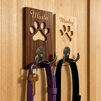 Support de laisse pour chien avec empreinte de patte, pour collier et laisse, décoration murale pour entrée, production artisanale, personnalisable