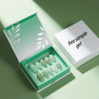 Boîte d'emballage personnalisée pour faux ongles vides, boîte en papier magnétique pour ongles pressés, ongles artificiels, couleur violette
