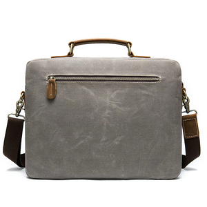 Túi đeo chéo da <span class=keywords><strong>canvas</strong></span> cổ điển sang trọng, túi xách tay, túi đựng laptop 14 inch, cặp da nam - Product Image 2