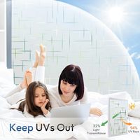 Einfache Matte Statische Fensterfolie für Privatsphäre, Nicht-Klebende Wärmeisolierende Moderne Dekorative PVC-Glasfolie für den Hausgebrauch