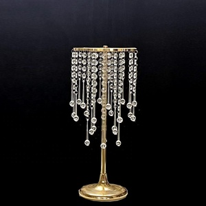 Tall <strong>Flower</strong> <strong>Vase</strong> Metal <strong>Flower</strong> Stand Centerpiece Table Decorations Gold <strong>Vases</strong> for Wedding Centerpieces with Chandelier Crystal - Product Image 2