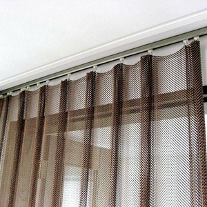 Cortinas romanas de tela de alambre artístico Revestimientos de paredes de malla tejida con accesorios de procesamiento gratuito Instalaciones de cortinas de metal - Product Image 6