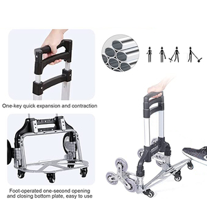Carro de mano para escalada de escaleras, carro de la compra con ruedas de escalada, FHT75-6S, uni-silenciosos, 75kg - Product Image 4