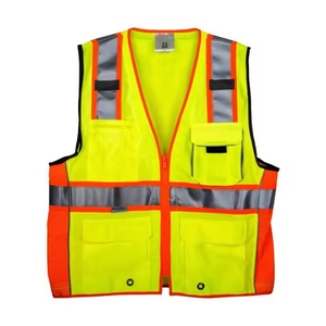 Gilet de sécurité compact en polyester et Oxford Veste de travail adaptée aux poches Vêtements de sécurité réfléchissants avec fonction de taille supérieure - Product Image 1