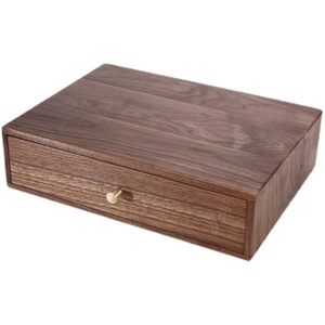 Black Walnut Solid Wood Desktop <b>Drawer</b> Box Organizer Rectangle 9cm High For Jewelry And Essential Oil Storage - Product Image 4