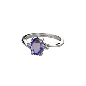 Anillo de Tanzanita Ovalada en Plata de Ley 925, Regalo de Boda, Anillo de Promesa para Ella, Joyería de Piedra de Nacimiento de Diciembre - Product Image 2