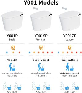 Toilette intelligente blanche moderne avec <span class=keywords><strong>pompe</strong></span> de surpression à siège chauffant, chasse d'eau chaude et sèche-air désodorisation-pour les salles de bain - Product Image 3