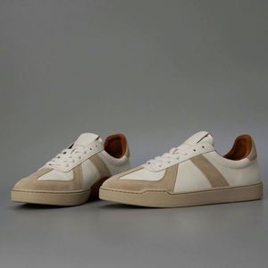 White Beige Suede Cushioned Court <b>Sneakers</b> Lace-up Toe Breathable Genuine Leather Lining Autumn/Winter Men's Casual <b>Shoes</b> - Product Image 2