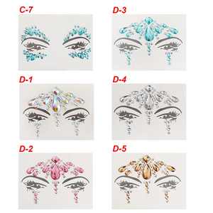 En gros adhésif gemmes <span class=keywords><strong>strass</strong></span> corps de tatouage temporaire autocollants de paillettes <span class=keywords><strong>maquillage</strong></span> visage bijoux pour la fête - Product Image 4
