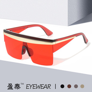 Lunettes de soleil de sport UV400 avec verres PC, design sans monture, protection pour le cyclisme en extérieur - Product Image 1
