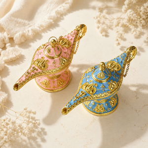 Groothandel Aladdin's Magische Lamp wierookbrander metaal handwerk in macaronkleur van Aladdin's Magische Lamp voor hotels en bruiloften - Product Image 2