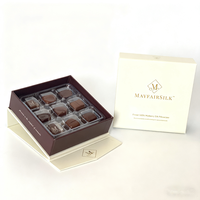Boîtes de chocolats truffés de Noël haut de gamme personnalisées, gaufrage offset, boîte de présentation rigide écologique, fermeture magnétique, plateau en plastique