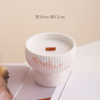 Bougeoir d'aromathérapie grande tasse de luxe français Bougeoir à cylindre vide motif marbre céramique