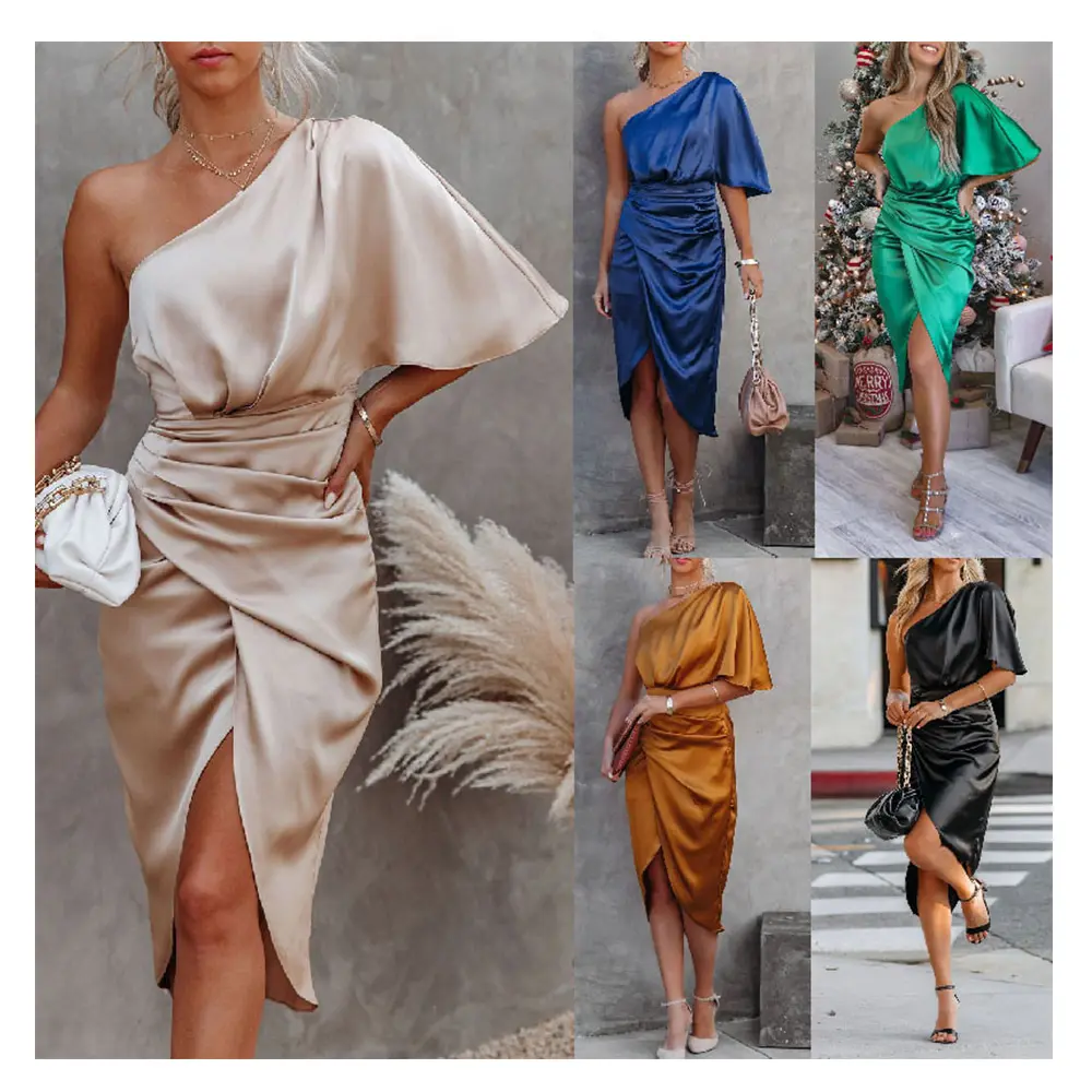 knit casual summer boho evening prom mini quinceanera formal dress for women silk evening gown dress elegant 2022 2023