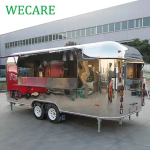 Wecare seyyar gıda tezgahı arabaları ve imtiyaz tam donanımlı hızlı gıda römorkları airstream gıda kamyoneti kamyon tam mutfak ile satılık