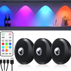 Lampe LED RGB rechargeable avec lentille, contrôle tactile et télécommande, luminosité réglable, batterie grande capacité 1000 mAh - Product Image 1