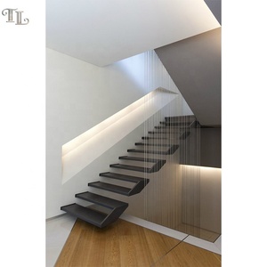 <span class=keywords><strong>Escalier</strong></span> flottant moderne <span class=keywords><strong>en</strong></span> bois TL avec garde-corps <span class=keywords><strong>en</strong></span> verre sans cadre, éclairage LED intégré aux marches, <span class=keywords><strong>escalier</strong></span> cantilever à monte-<span class=keywords><strong>escalier</strong></span> ouvert - Product Image 5