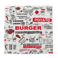 Papier sulfurisé, papier d'emballage laminé pour hamburgers, papier à sandwich imprimé, séparateur de pain absorbant l'huile, revêtement pour pizza