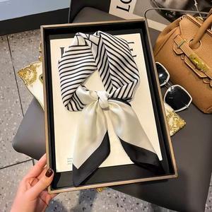 Écharpe en soie <span class=keywords><strong>d</strong></span>'été pour femmes 70 carré léger luxe haut de gamme coréen Vintage Floral extérieur multifonctionnel professionnel - Product Image 3