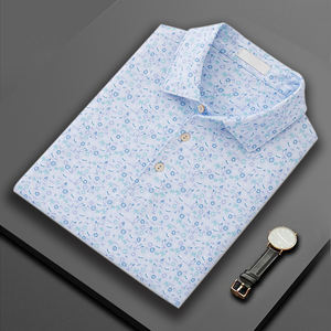 Tela de piqué de ropa de golf con logotipo personalizado ajustado de secado rápido sublimada que absorbe la humedad con estampado geométrico OEM para camiseta de polo - Product Image 2