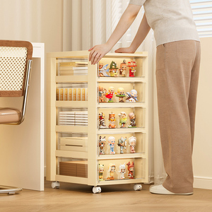 Meuble de rangement mobile en plastique transparent à 5 niveaux pour collection de figurines, idéal pour le salon - Product Image 3