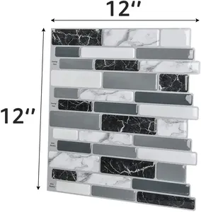 Peel и Stick Backsplash Tiles для Kitchen и Bathroom, 3D Wall Tile Sticker