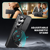 Vente en gros d'usine, TPU PC antichoc, magnétique puissant, 360° °   Coque de protection avec support et protection caméra pour Samsung S26 S25 S24