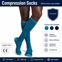 Chaussettes de compression sportives montantes personnalisées pour femmes, anti-humidité, antidérapantes, pour la course et le voyage, vente en gros