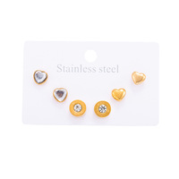Boucles d'oreilles pendantes en acier inoxydable en forme de fleur, faites à la main, en argile polymère, motif floral, colorées, tendance, lot de 5 pièces