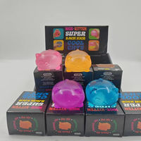 Jouet anti-stress chaton transparent en TPR, jouet sensoriel en gelée, chaton mignon multicolore transparent, jouet ASMR à presser pour soulager le stress